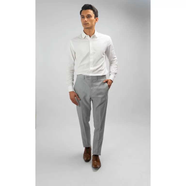 Calça Social Masculina Cinza Claro com textura ti