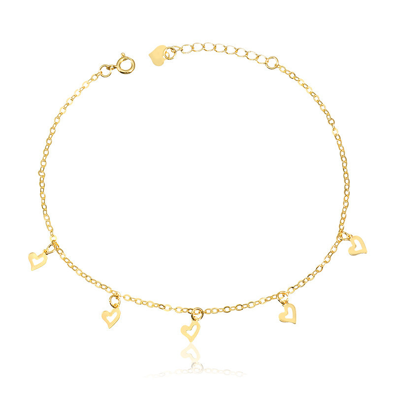 Tornozeleira Elos 1×1 Chapinhas de Coração 3d Lisas e Vazadas