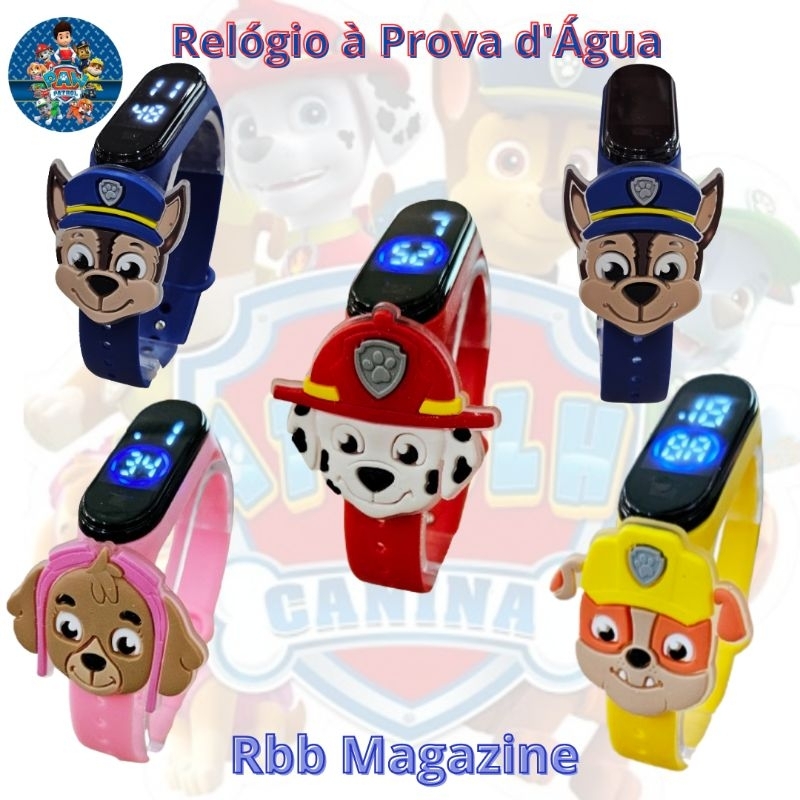 Relógio LED à Prova dÁgua da Patrulha Canina led infantil prova dagua