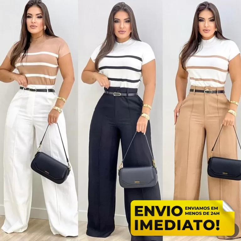 Calça Social Feminina ZARA Pantalona Alfaiataria 