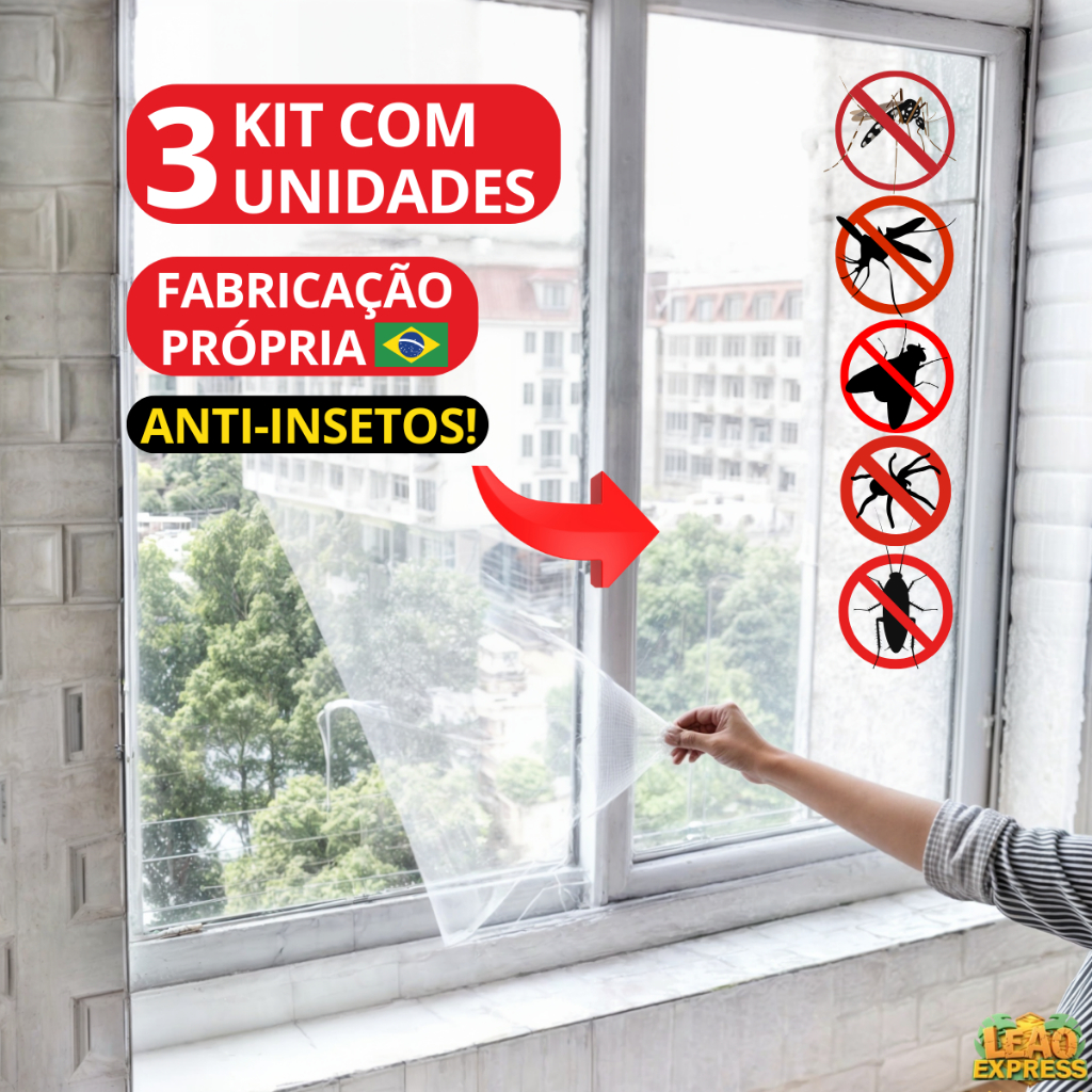 Tela Mosquiteiro Janela com Velcro Fita Dupla Face Tela de Proteção para Janela Contra Mosquito Net