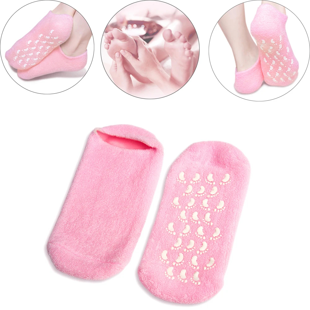 Meias com Gel Hidratante Spa para os Pés- Máscara para Cuidados com A Pele- Silicone para Reparação