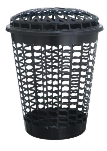 CESTO TELADO C/ TAMPA 30L PRETO – 39 X 44 CM