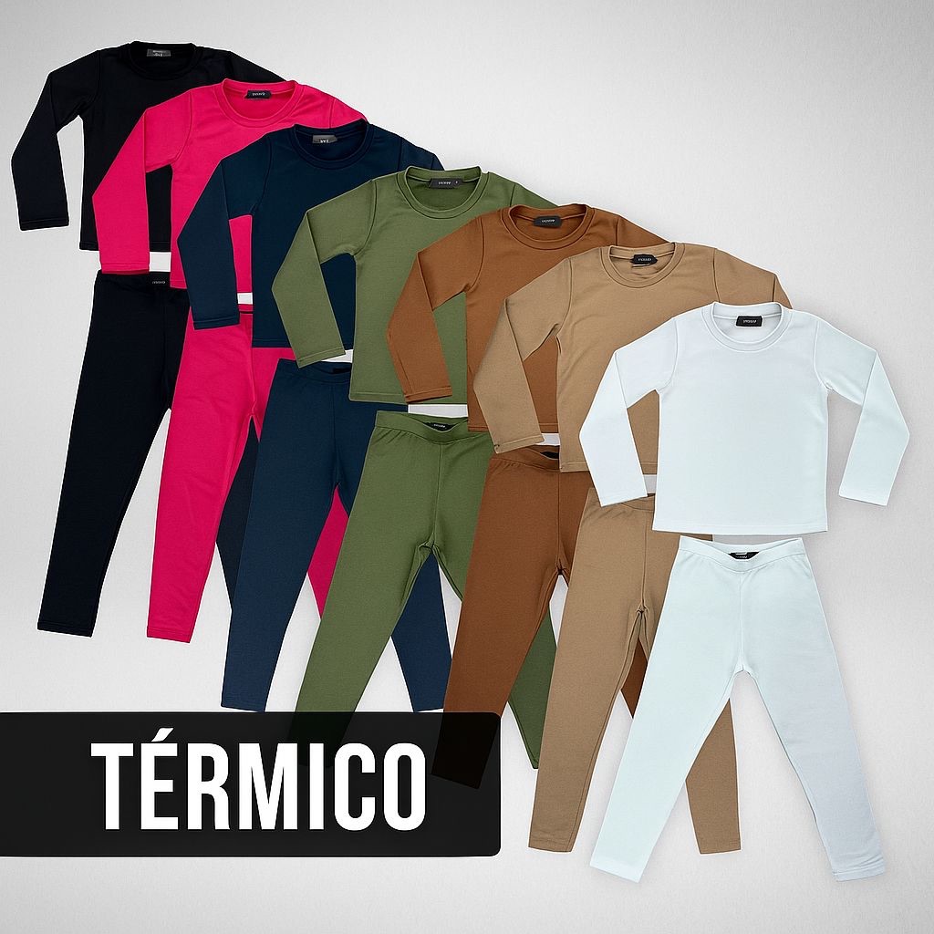 Conjunto Térmico Infantil Juvenil Menina e Menino – Segunda Pele Peluciada – Conjunto Blusa + Calça