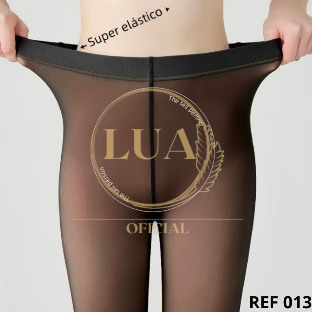 Meia Calca Feminina fio 40 Translúcido Confortável Sem Costura Forro Grosso Alta Elasticidad Inverno
