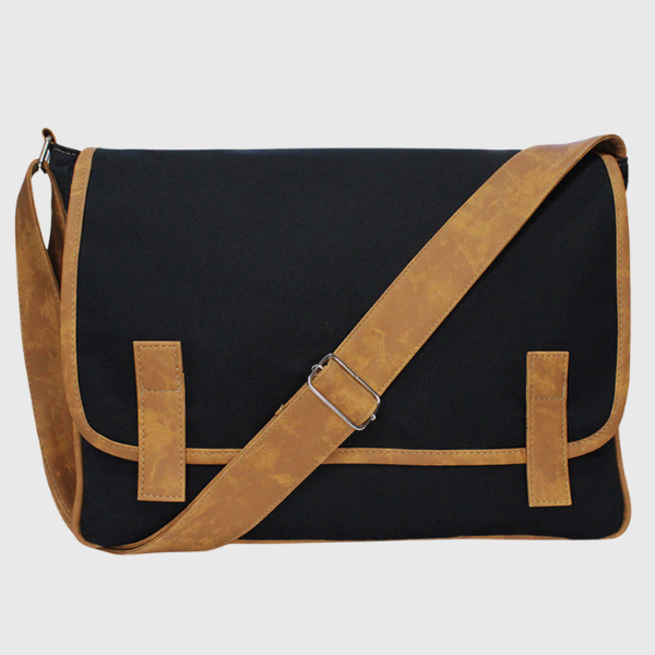 Bolsa Carteiro de Lona Pasta Transversal Masculina