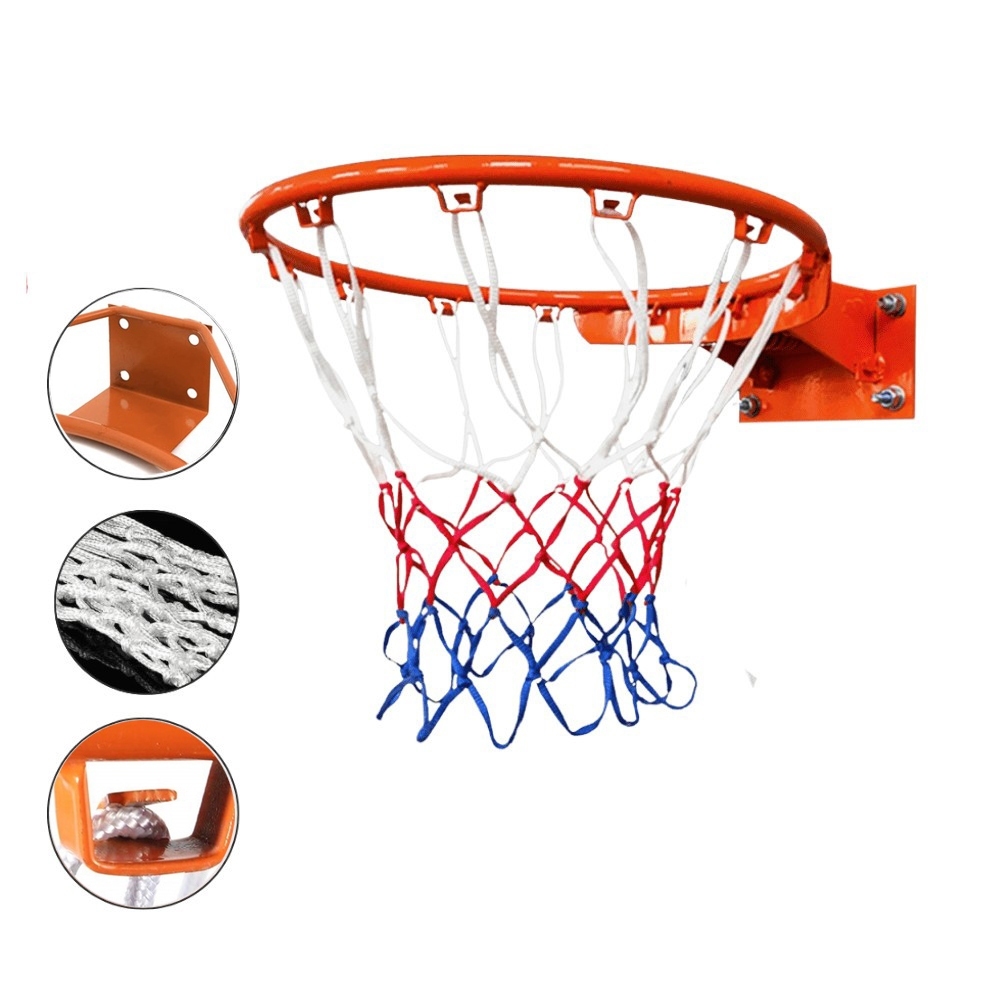 Aro Basketball DE FERRO com Rede para Cestas de Basquete treinar ou jogar basquetebol