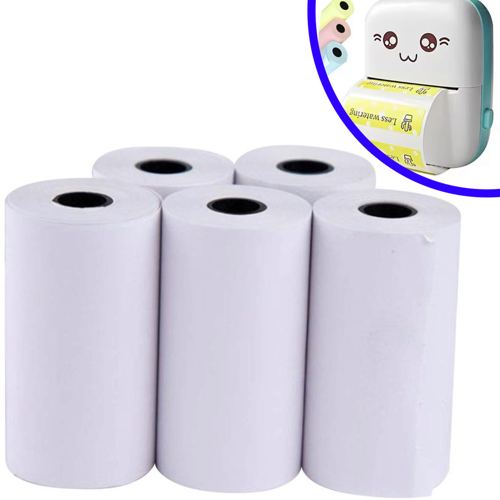 5 Bobina Térmica Não Adesiva Mini Impressora Gatinho 57mm