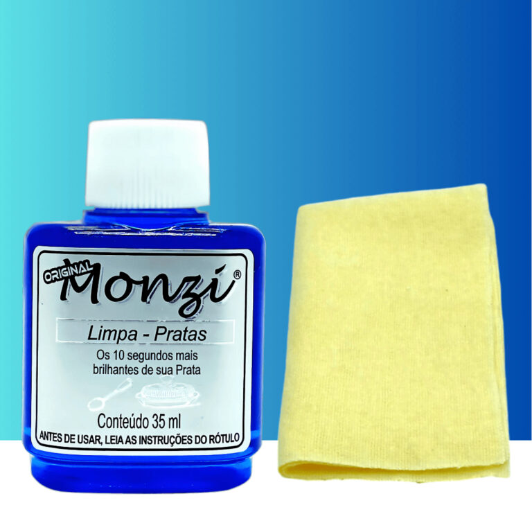1 Limpa Prata Monzi 35ml Original + 1 Flanela Mág
