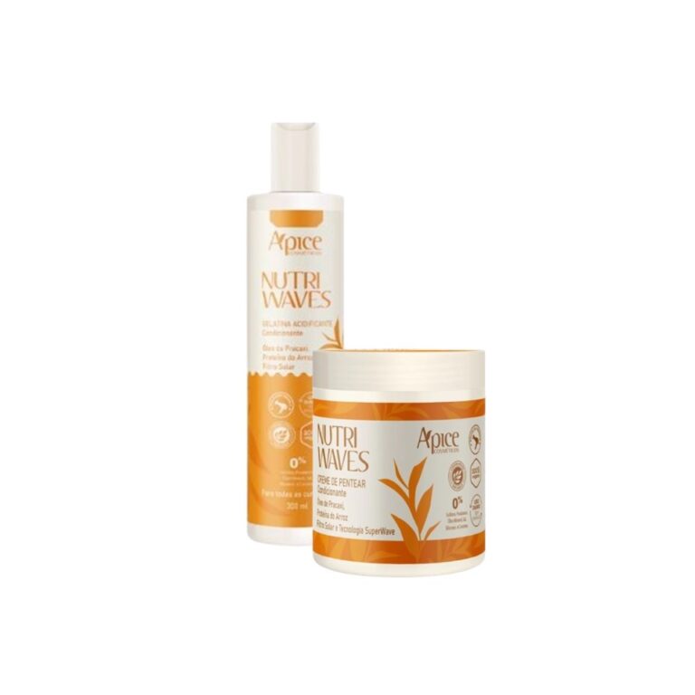 KIT APICE NUTRI WAVES GELATINA 300ML E CREME DE PE
