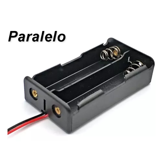 Suporte 2 Baterias 18650 3.7v em Paralelo Case de 