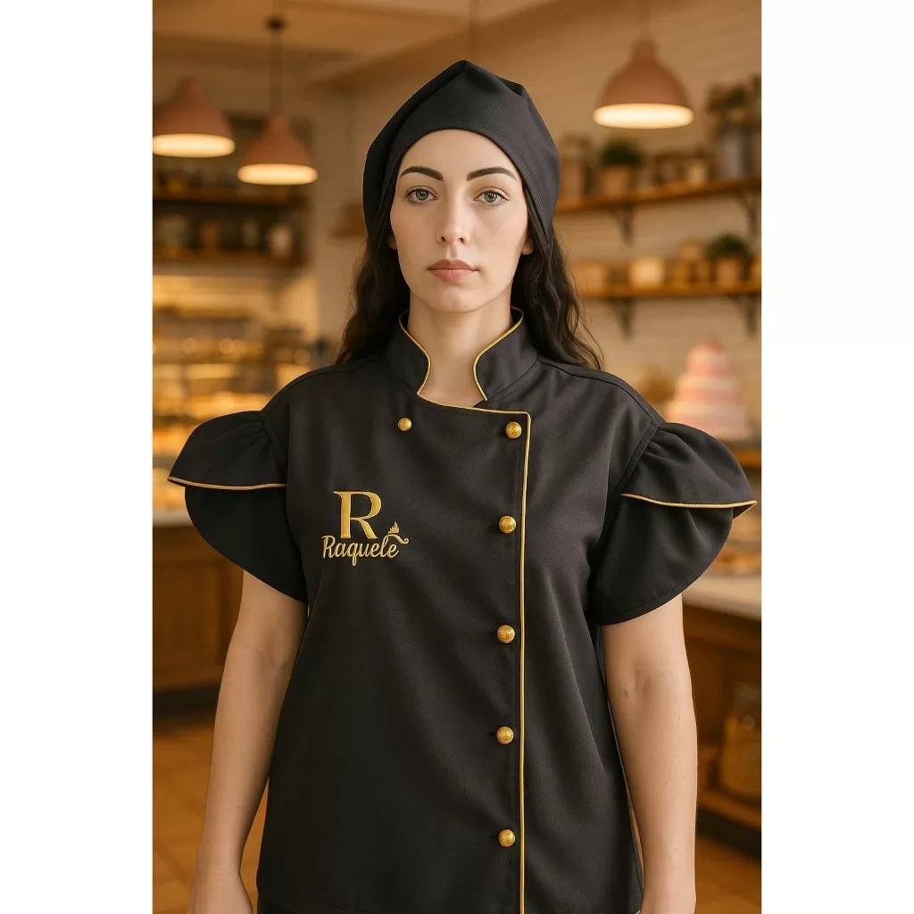 Kit Completo Chef Confeiteira: Dolma, Faixa e Avental  Estilo e Conforto Profissional