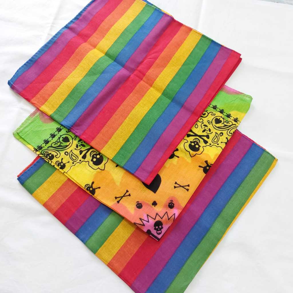 Bandana Lenço Arco Íris Quadrada lgbt Kit 2 Un