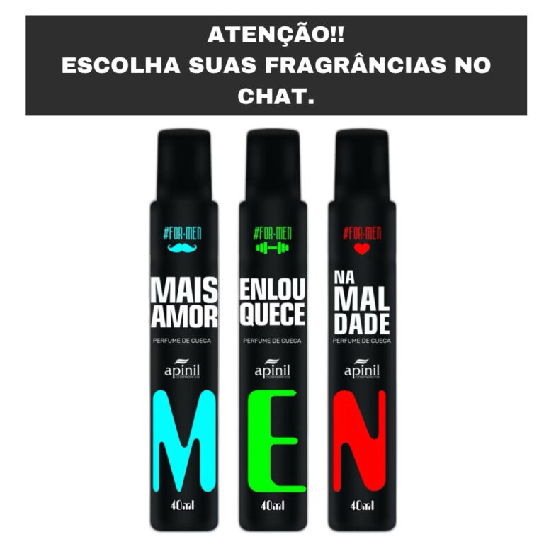 KIT 3 Perfumes de Cueca 40ml Apinil Aromático