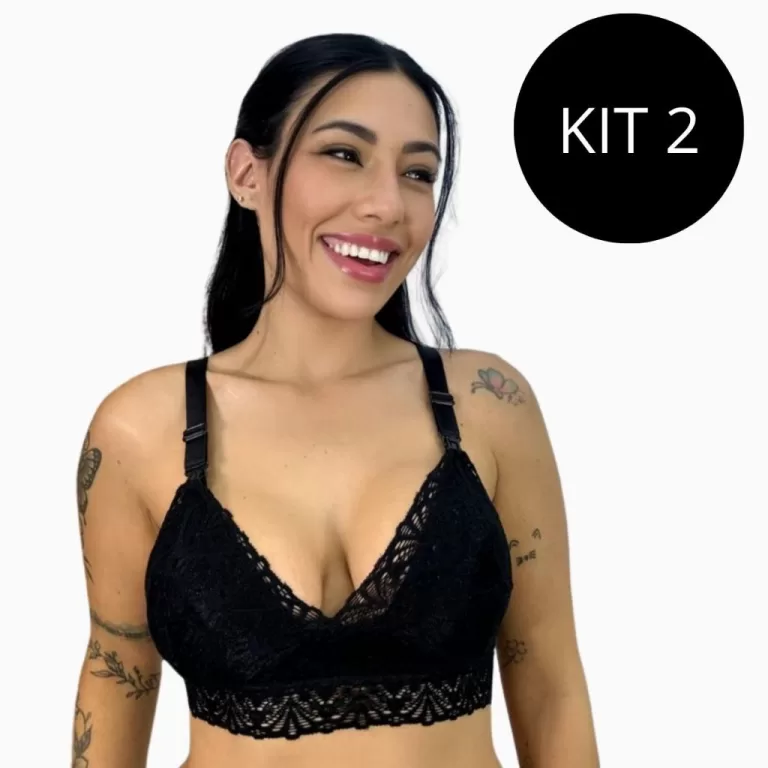 Kit 2 Sutiã Amamentação Renda Confortavel Forra
