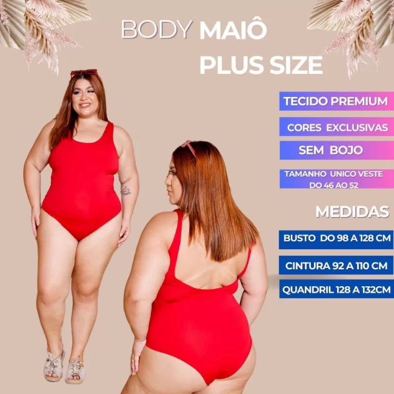 FEM Store Body Bori Plus Size Vermelha Regata sem 