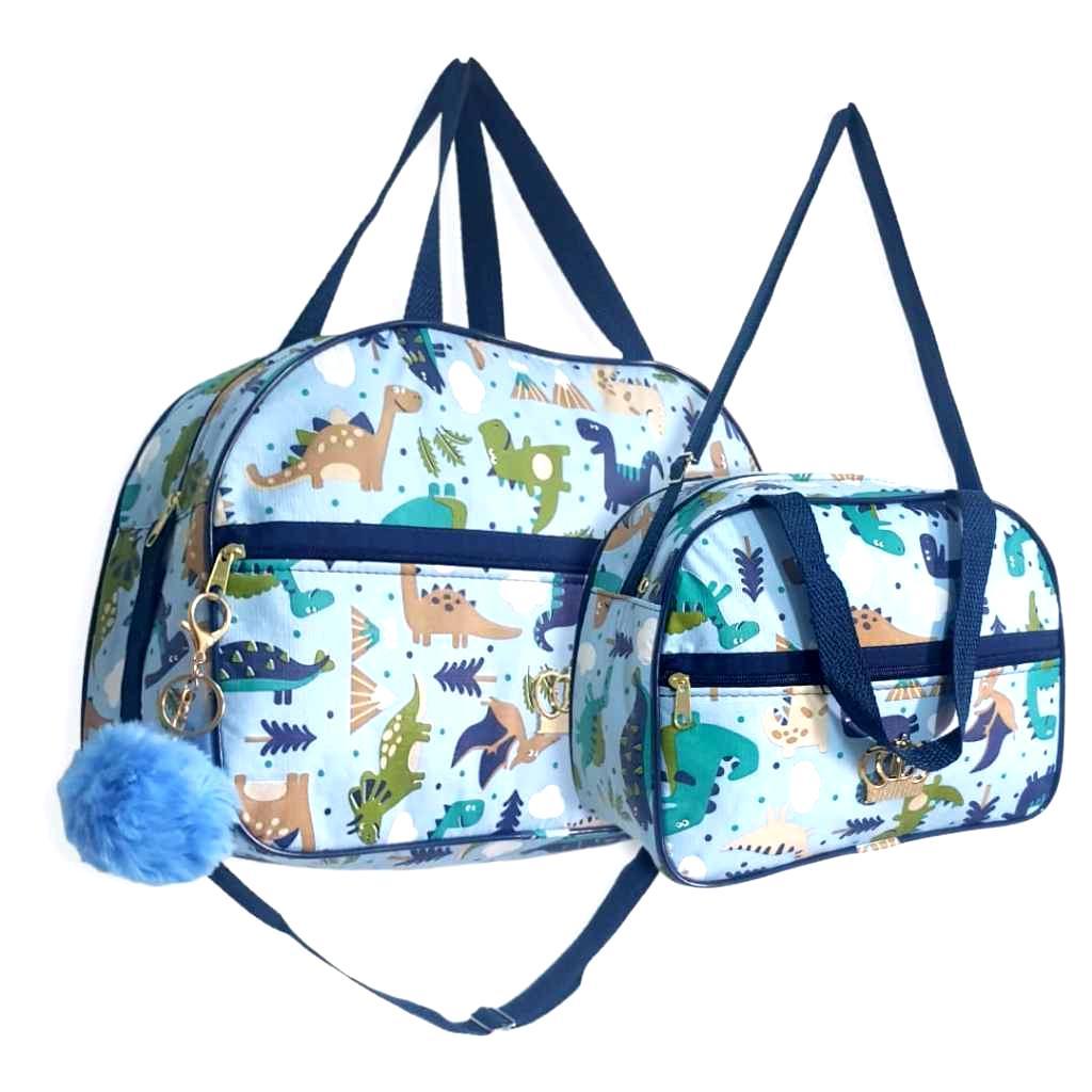 Kit Bolsa Maternidade  Dinossauro Menino Mala de Mamãe Bebe Acompanha 2 peças