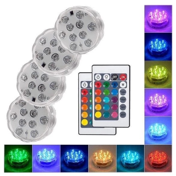 Kit de Lâmpada Led Submersível Com Luz De Nadar 