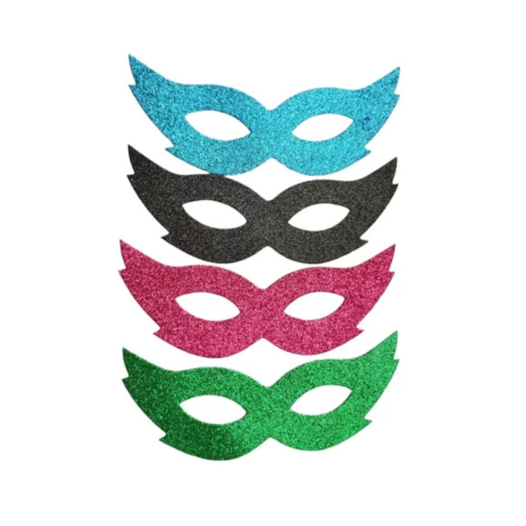 Kit Máscaras  Carnaval em Eva Colorido Glitter co