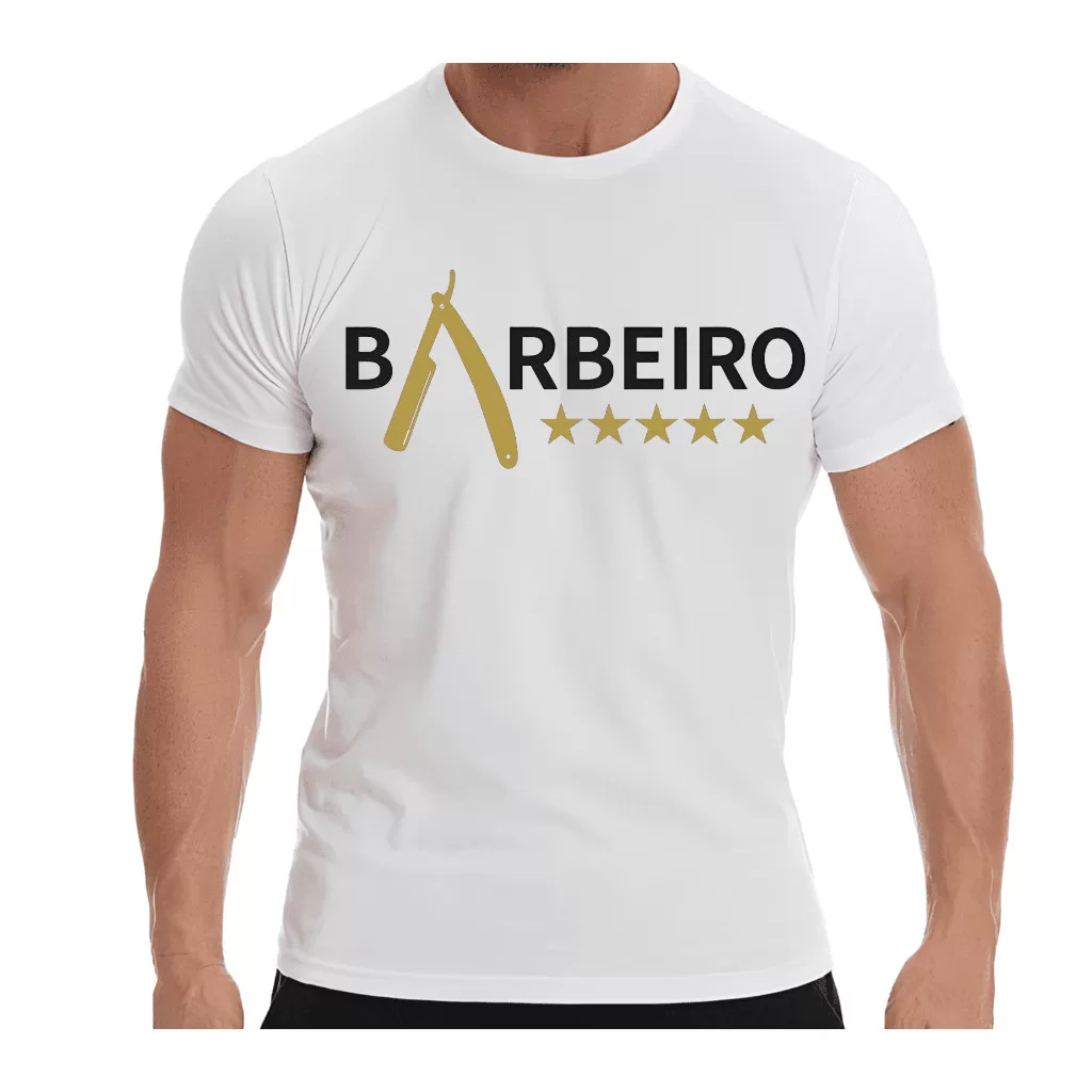 Camiseta Barbeiro 5 Estrelas – Cabelereiro Corte Cabelo Profissão