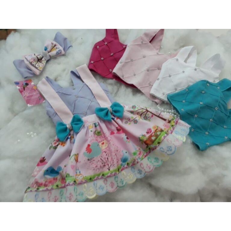 salopete vestido blusa pink  jardim encantado vest