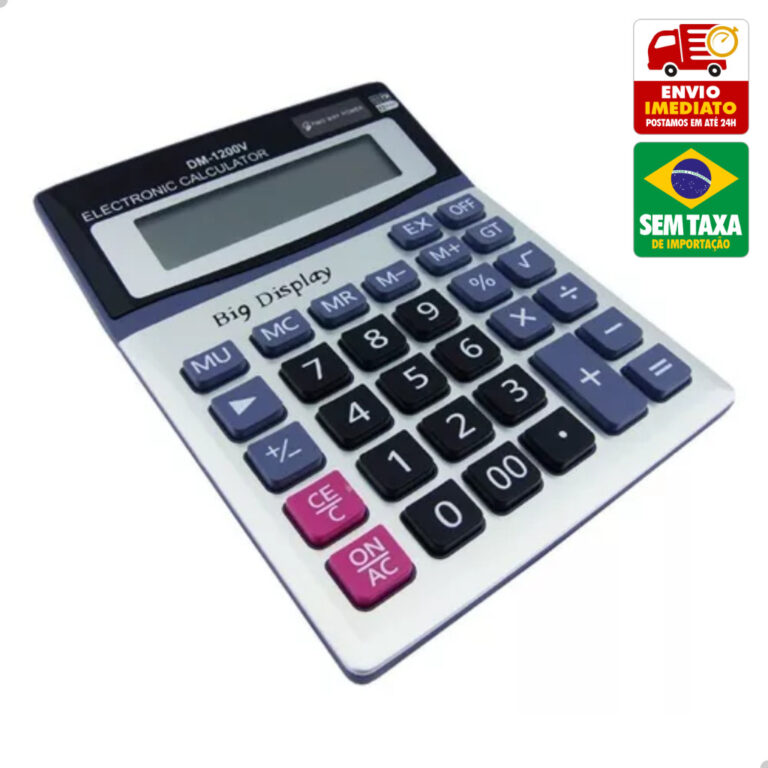 Calculadora de Mesa Eletronica Pilha 8 ou 12 Digit
