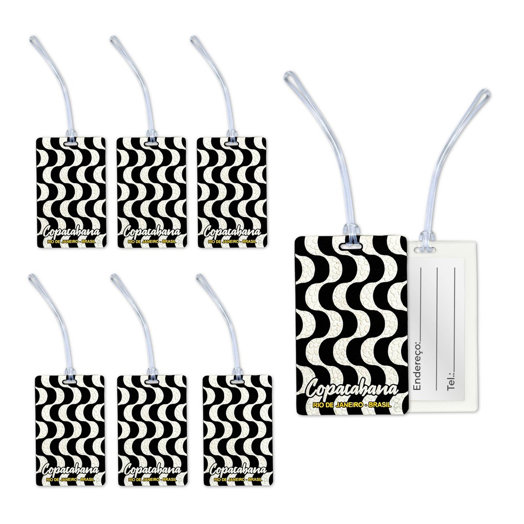 6 Tags Turísticas Copacabana Rio P/ Bolsas, Malas E Mochilas