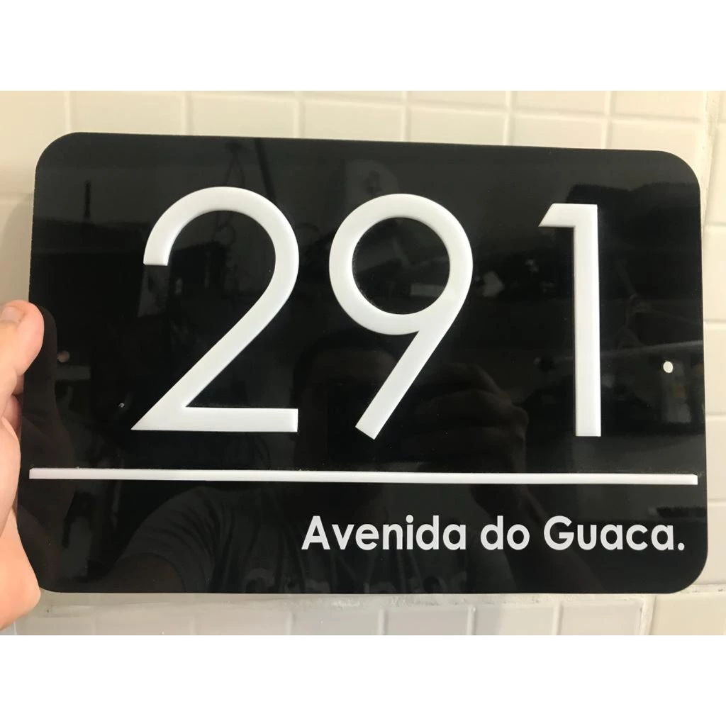 Placa Números para Casa, Loja, Empresa, Galpão, Residencial Acrílico, Personalizado