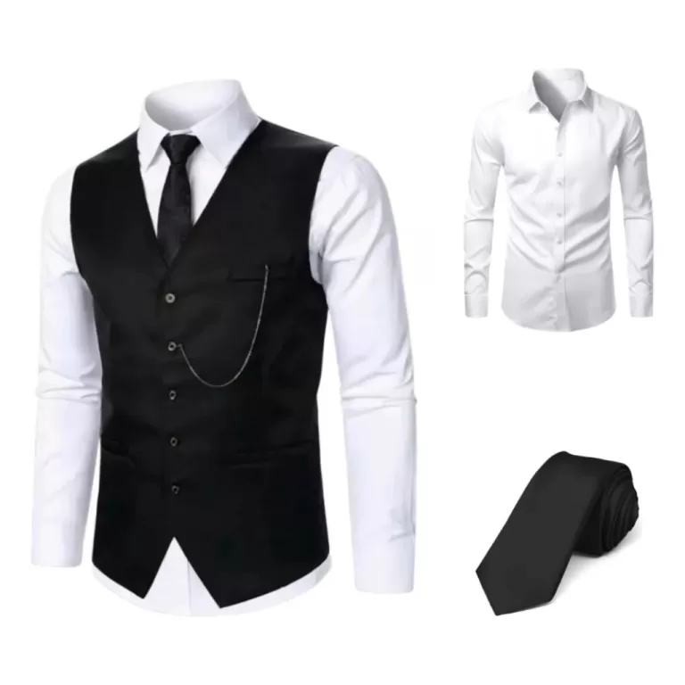 Kit Conjunto Camisa Social Slim + Colete Masculino