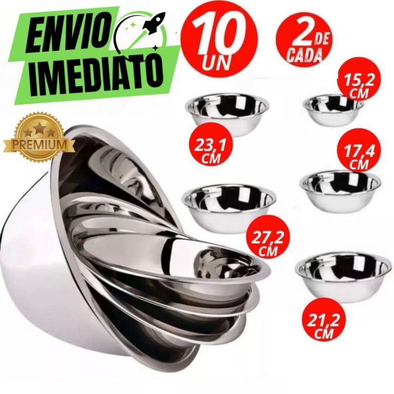 Conjunto 10 Tigelas Saladeiras 27, 23, 21, 17 e 15