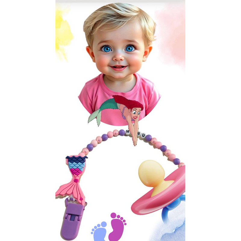 Prendedor de chupeta personalizado menina