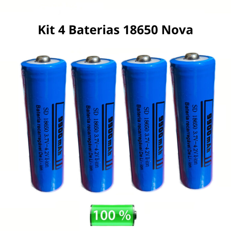 Kit 4 Bateria 18650 Recarregável 3.7v Com Garanti