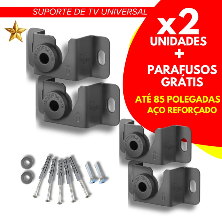 Kit 2 Suporte de TV Universal Fixo Led Lcd Smart A