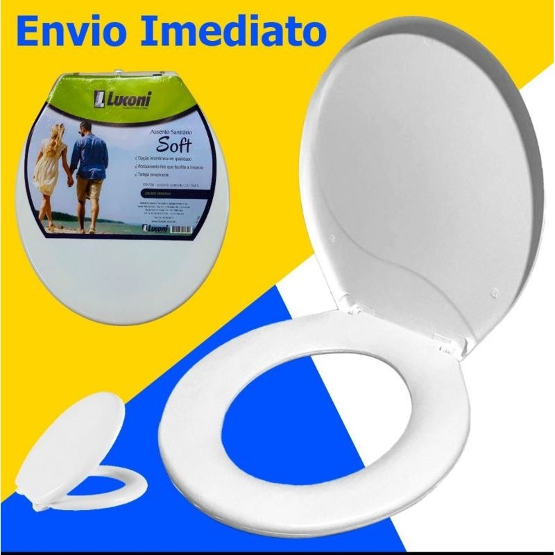 Assento Tampa Vaso Sanitário Redondo Soft Macio Oval Branco Universal