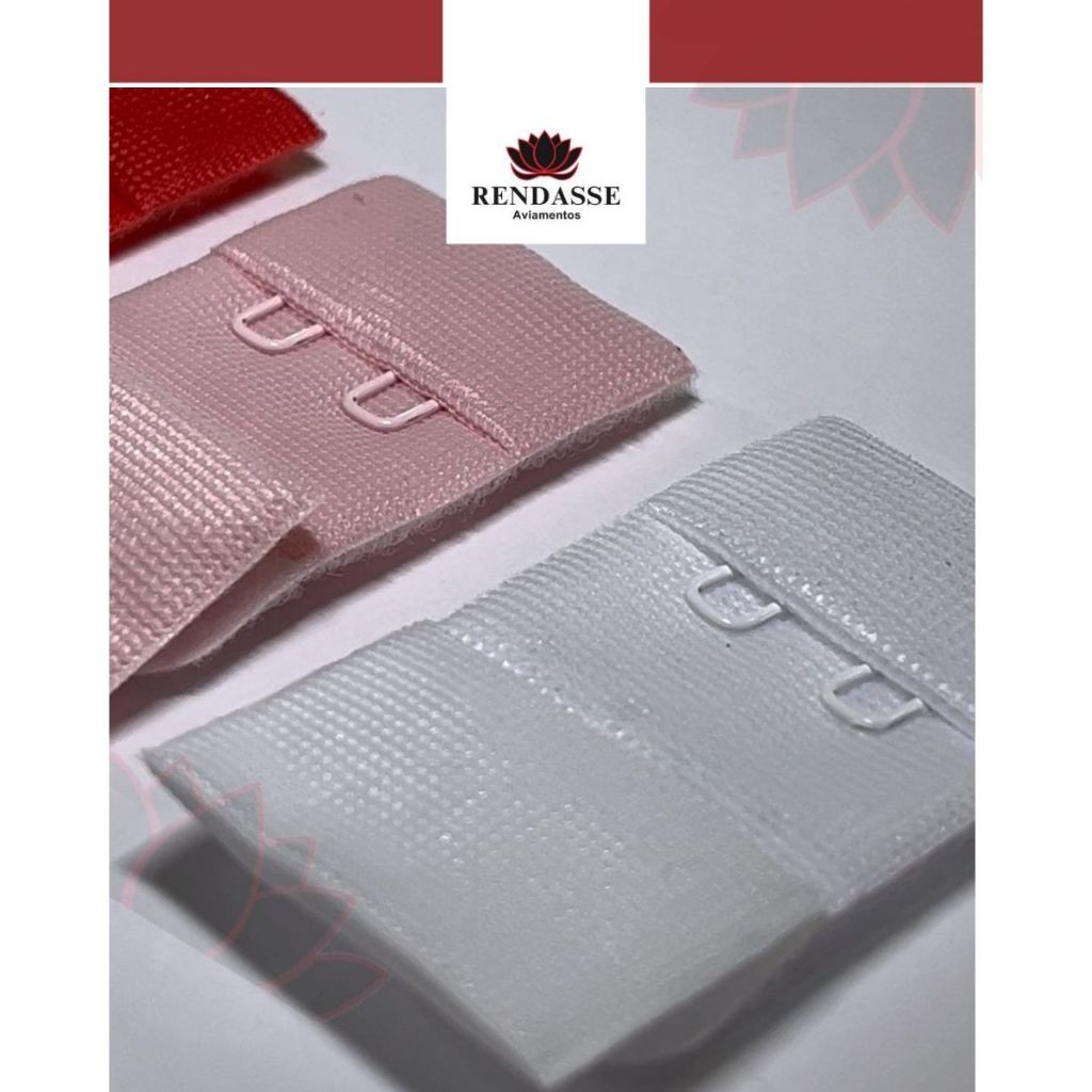 Pacote com 20 Colchetes Duplo (fecho) para Sutiã 30mm Confeccção Aviamentos Costura