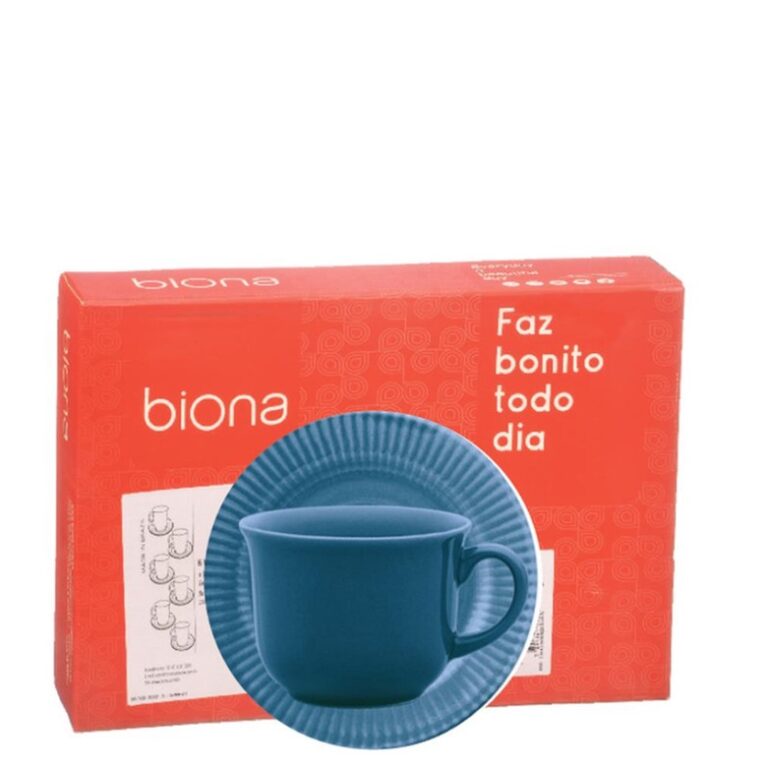 CANELE AZUL CJ XICARA CHA C/ PIRES 12 PCS