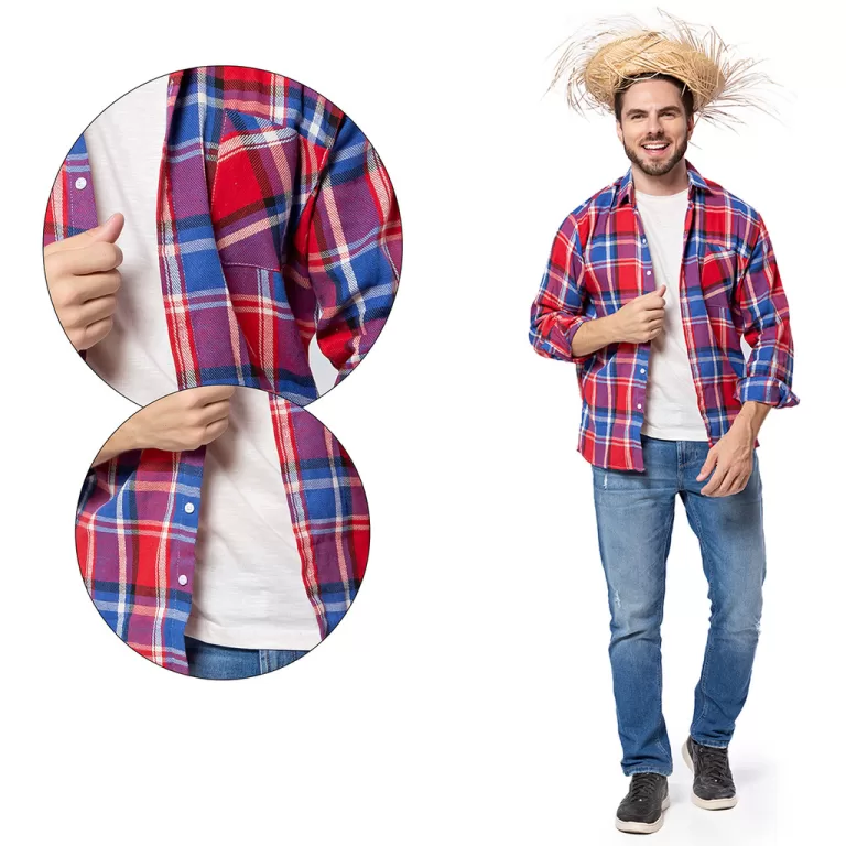 Camisa de Flanela Xadrez Adulto para Festa Junina 