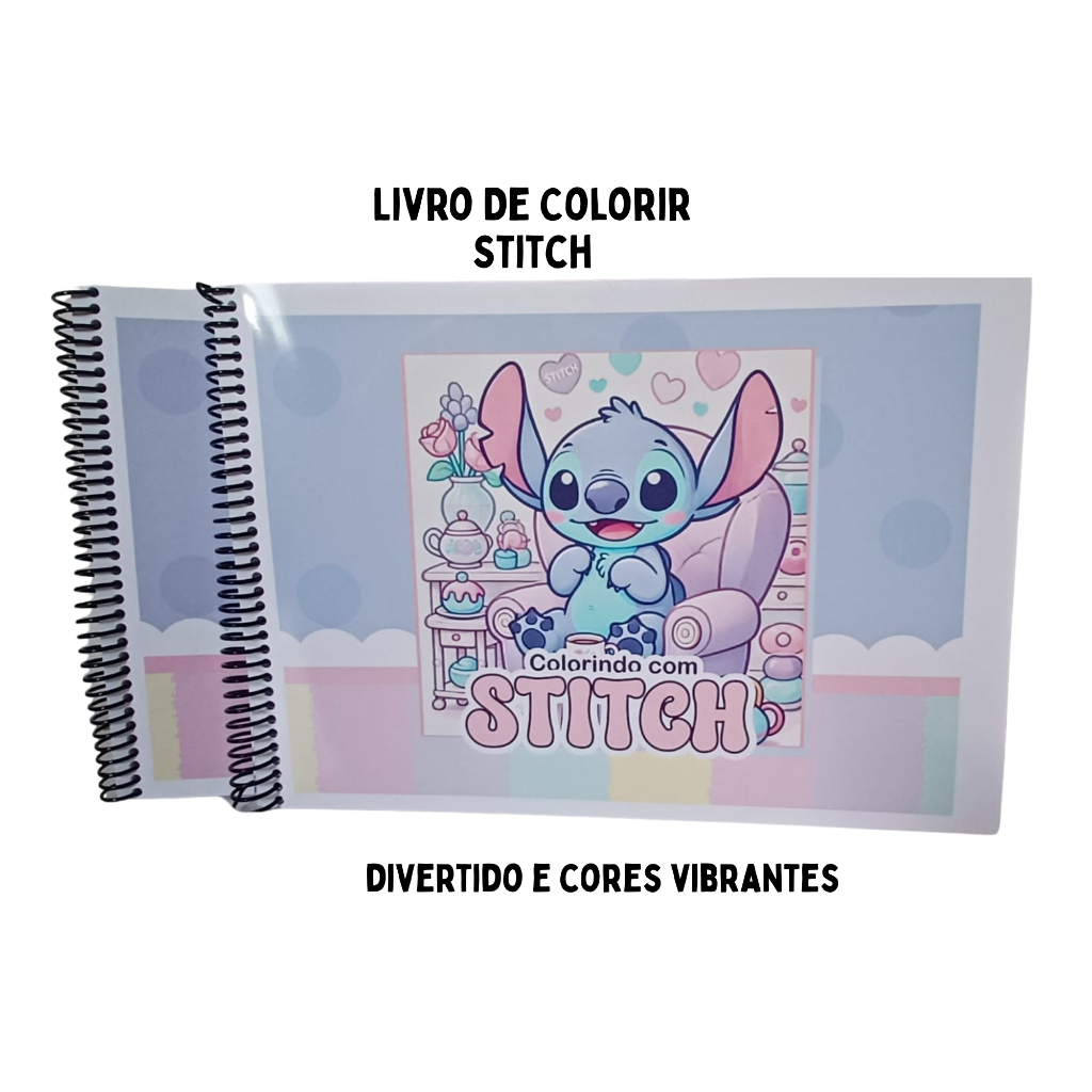 Livro De Colorir Stitch 50 Páginas capa em Papel fotográfico