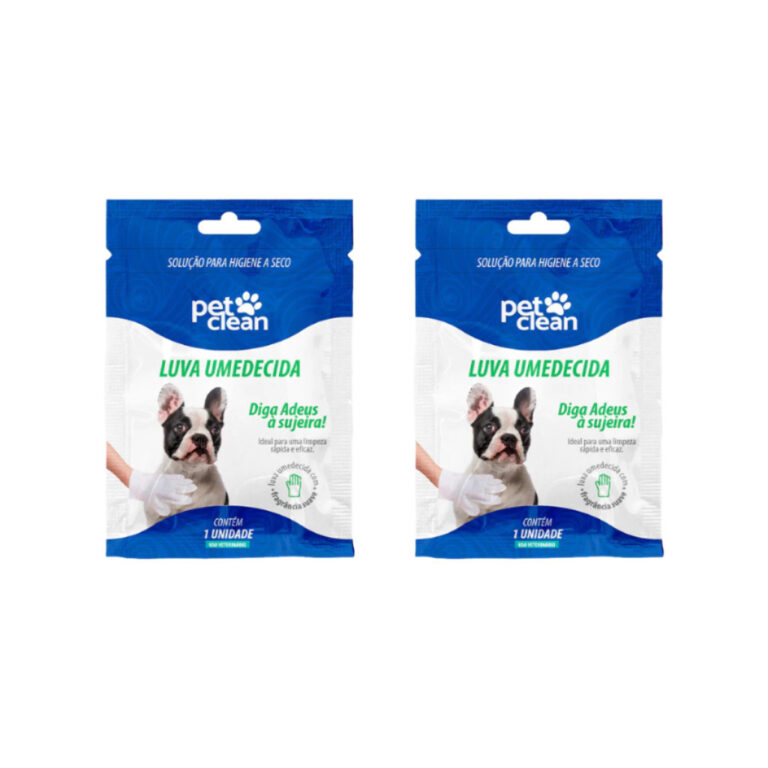 Combo 2 Luvas Umedecida Higienizadora para Cachorr