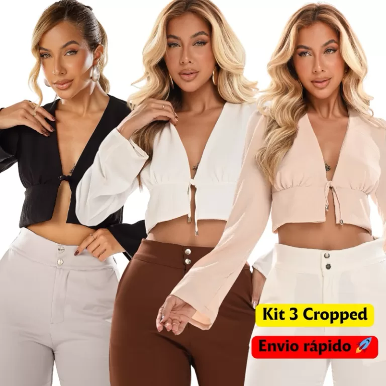 Kit 3 Cropped blusa boho chic manga longa pinteres