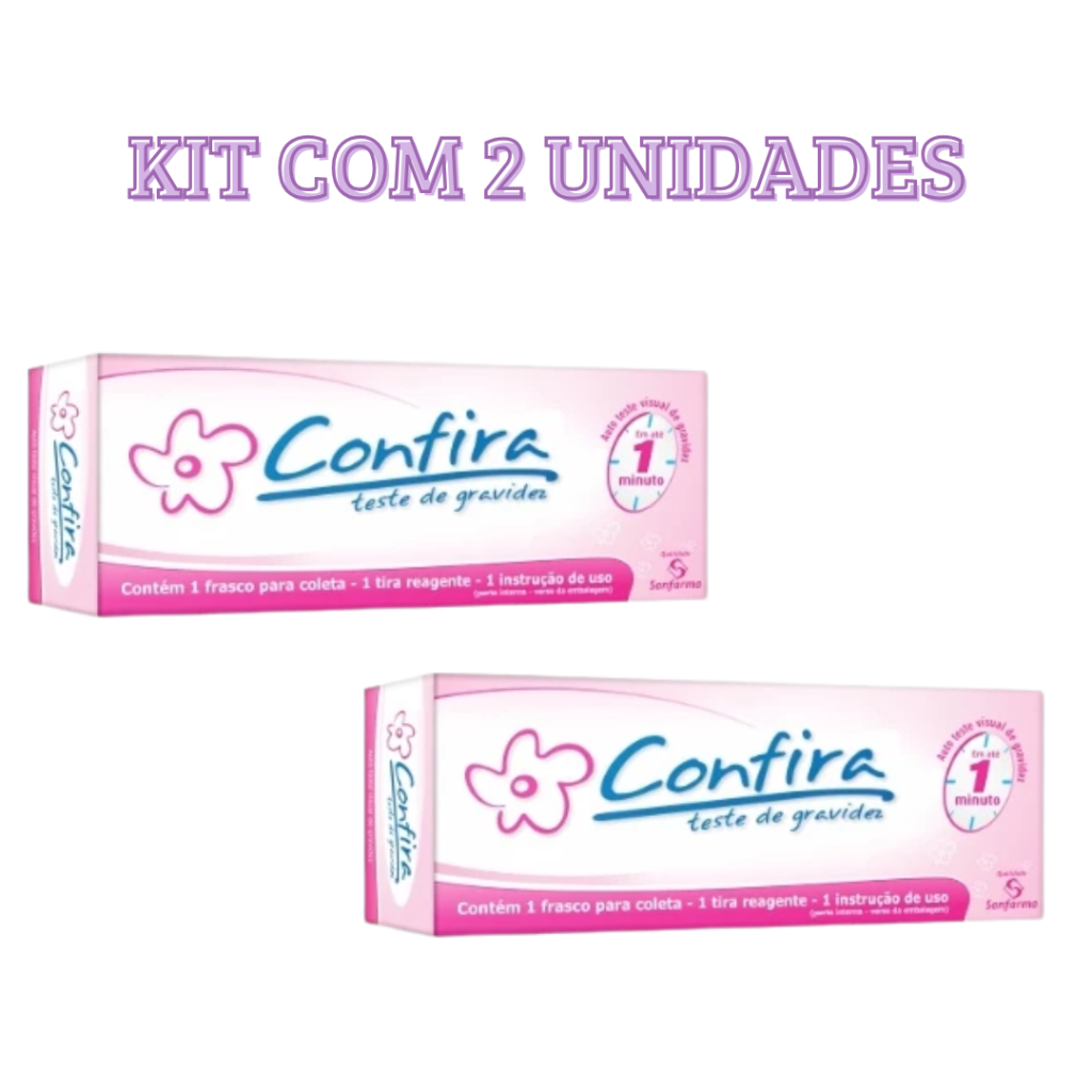 Kit Testes de Gravidez Confira em Tira Resultado em 1 Minuto – 2 UNIDADES