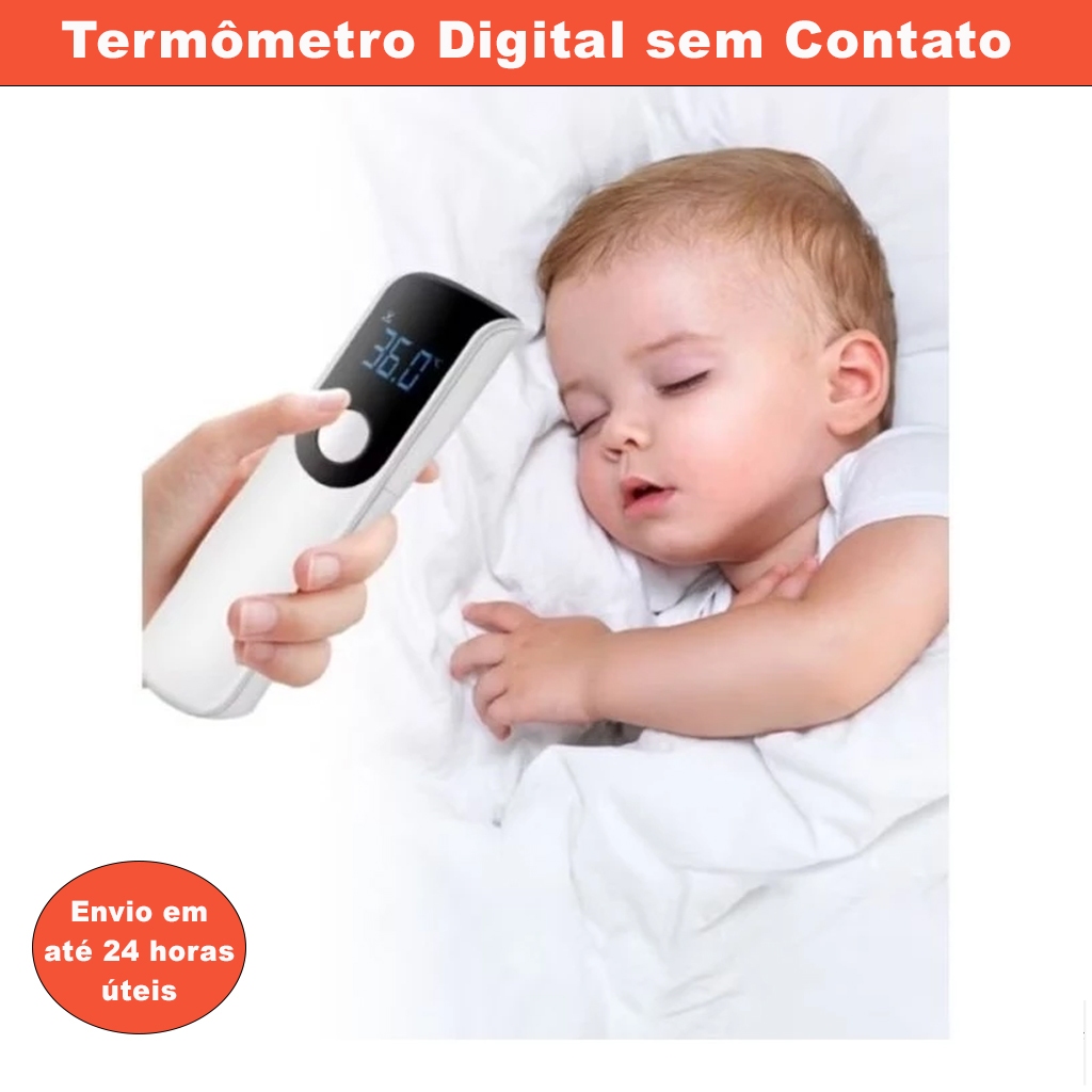 Termômetro Digital Portátil Sem Contato Infravermelho Branco