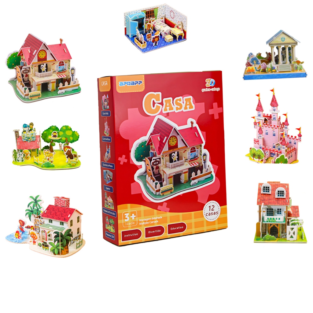 Kit  Quebra Cabeças Educativos Infantil 3d Diy Feito À Mão Presente