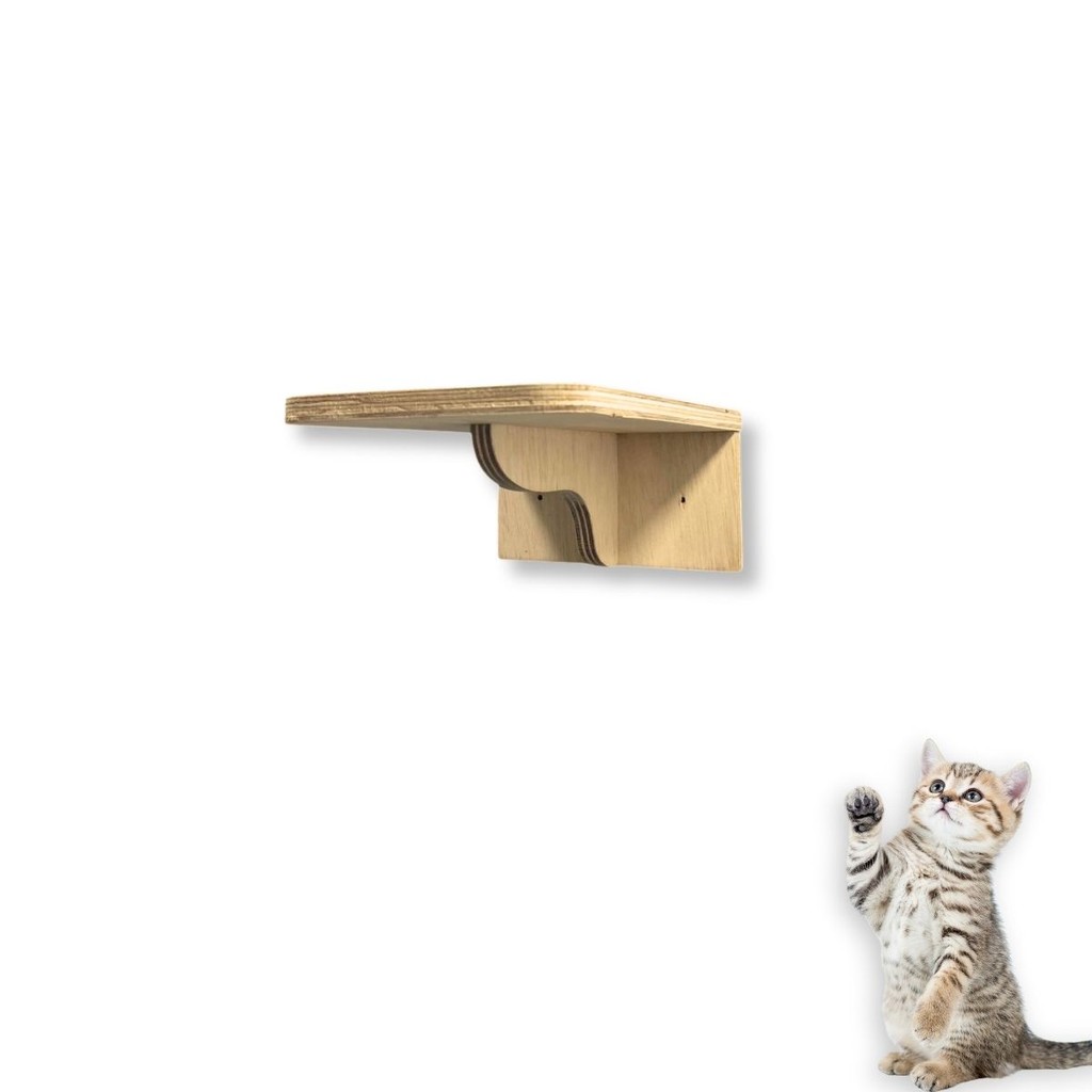 Prateleira Para Gatos Área Externa 1pç Com Kit Fixação Montado Resistente Gatificação