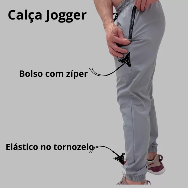 CALÇA JOGGER MASCULINA TACTEL COM ELASTANO Leve T