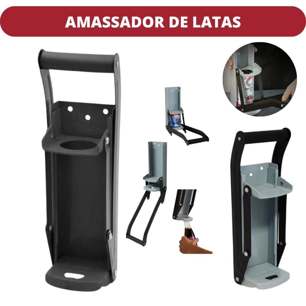 Amassador De Latinhas Latas Cerveja Com Abridor De Garrafa