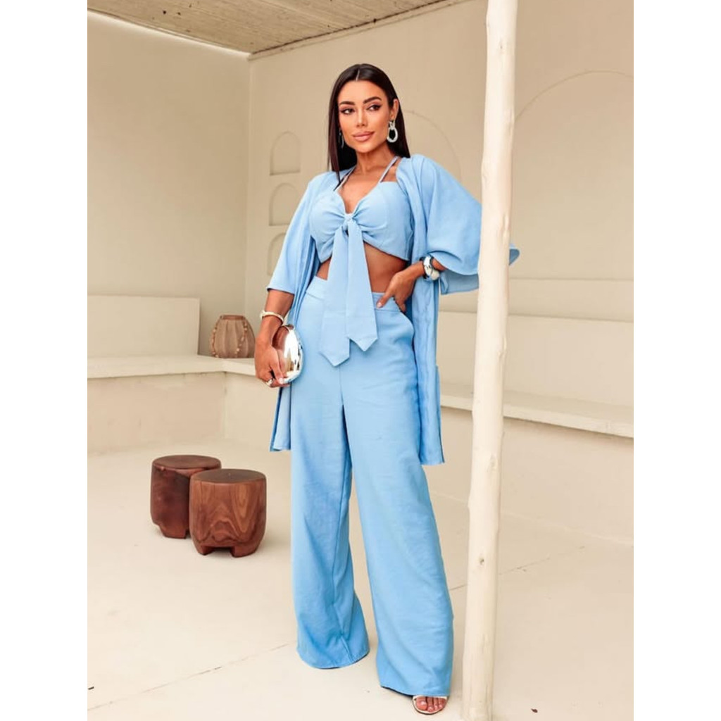 Conjunto Feminino 3 peças muito confortável elegante