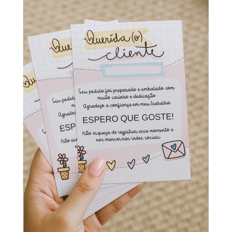 Cartões de Agradecimento ao Cliente Personalizado