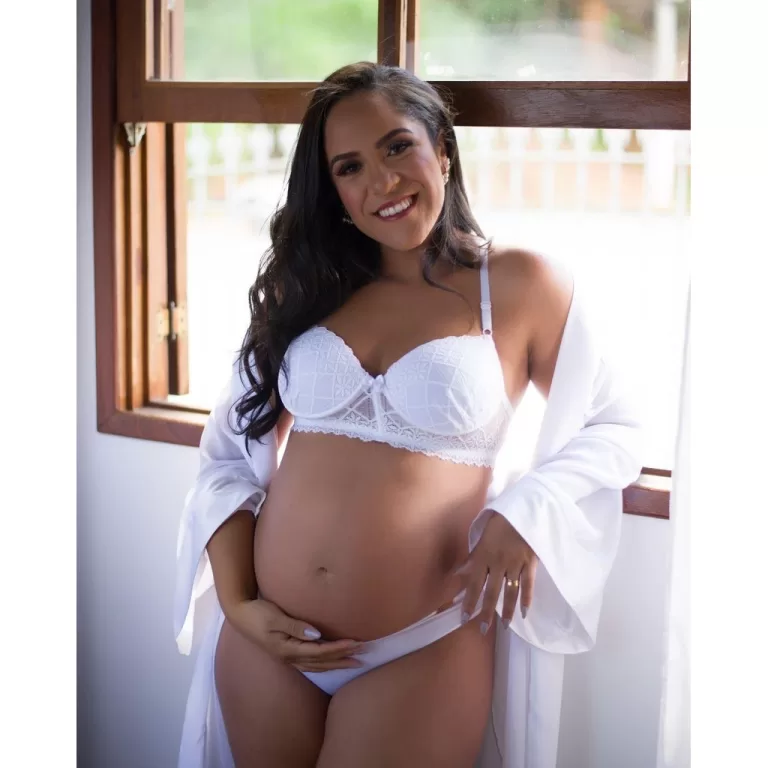 Conjunto Lingerie De Renda Confortável Para Gráv