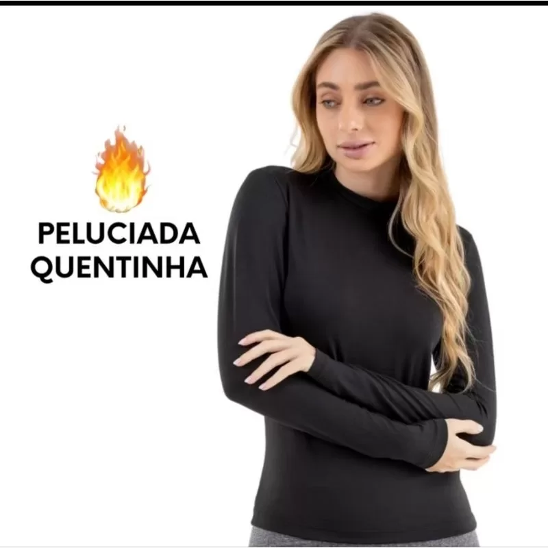 blusa Termica feminina inverno Peluciada